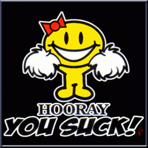 hooray_you_suck_yellow_chick_pom_pons_black_bkgd